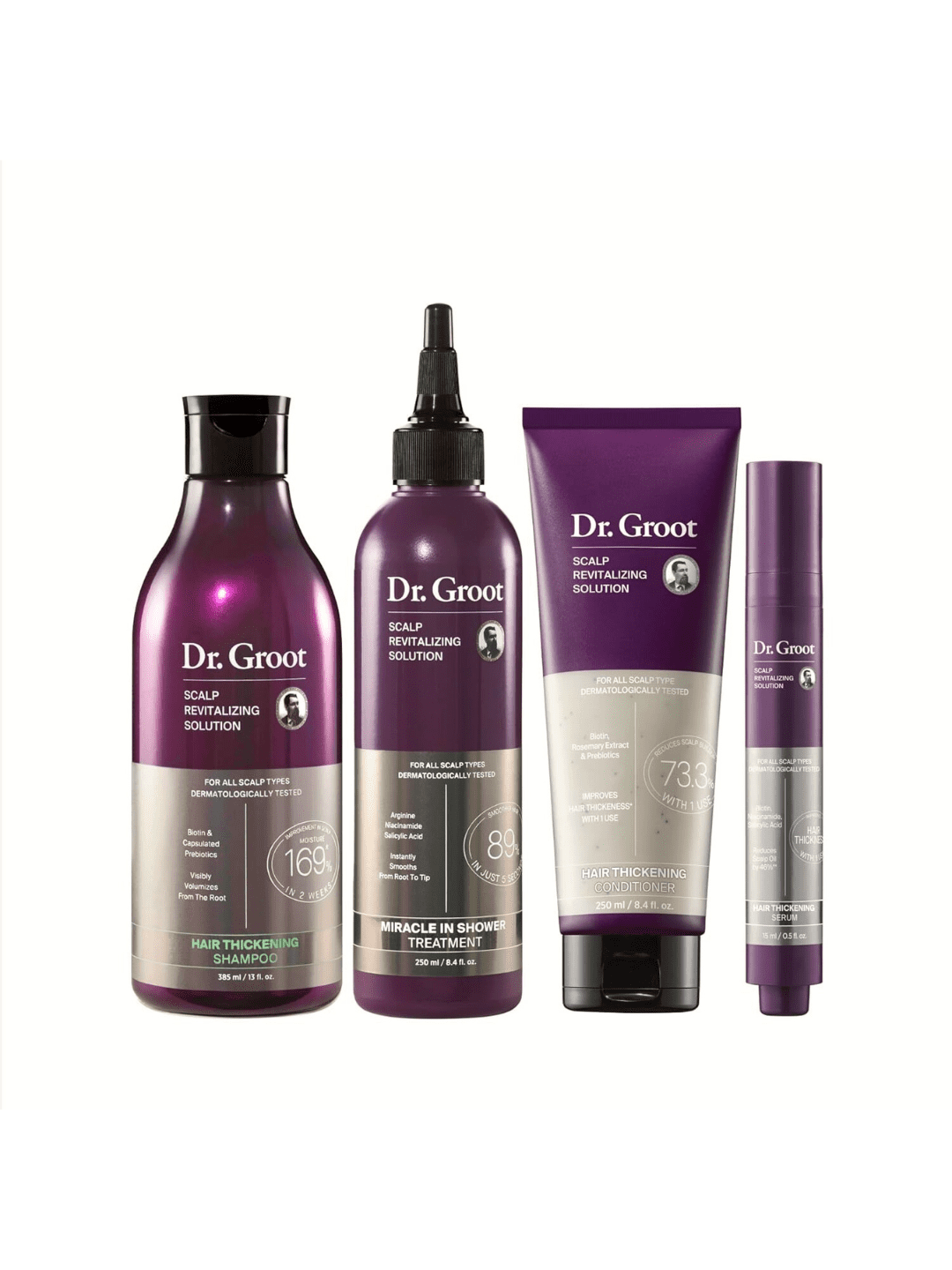Dr Groot Thickening Serum, Shampoo, Conditioner, and Scalp Treatment Set