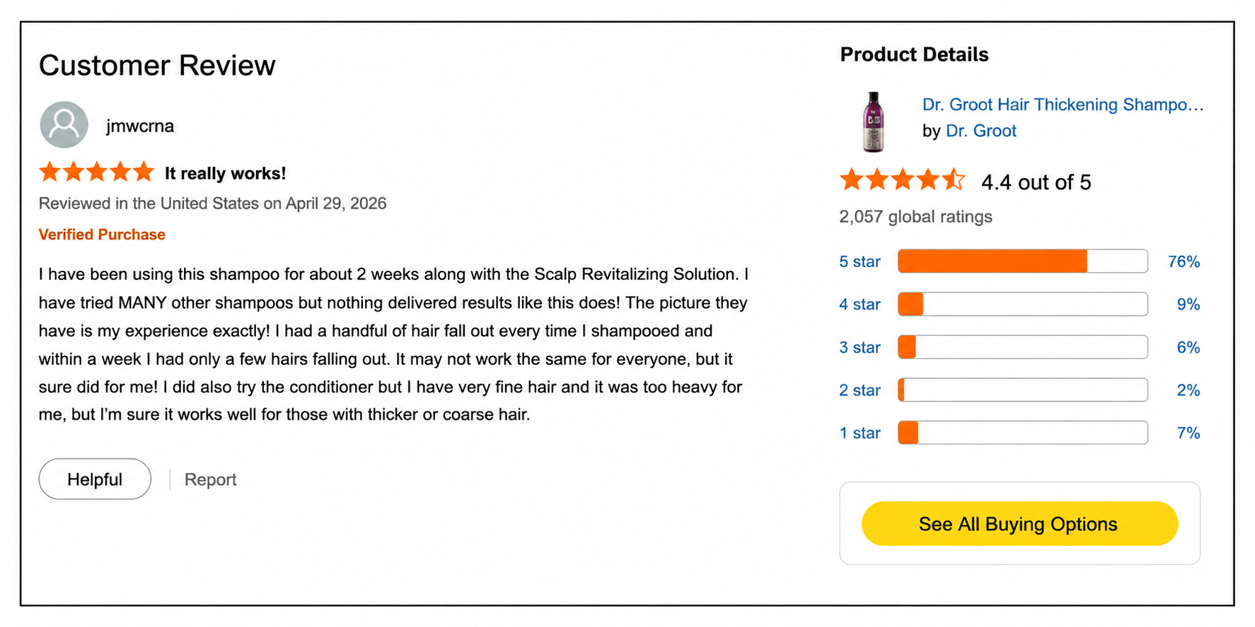 Dr Groot Customer Review